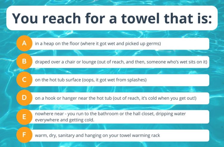 You reach for a towel that is
