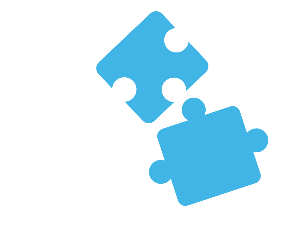 Two blue puzzle pieces