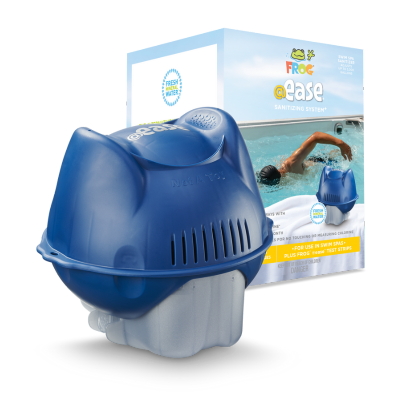 Image of FROG @ease for Swim Spas in front of its packaged box
